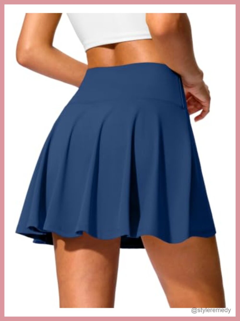 Pleated Tennis Skirt with Pockets High Waisted Tummy Control Skort for Women